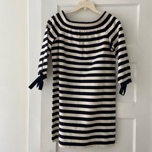 J. Crew Cream and Navy Striped Dress